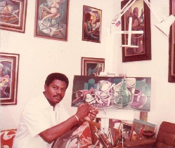 Valcin in his studio